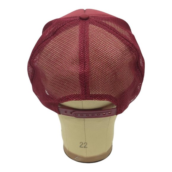 Big V Water Rope Braid Mesh Snapback Cap Trucker Foam Baseball Maroon Hat Nissin - Picture 4 of 13